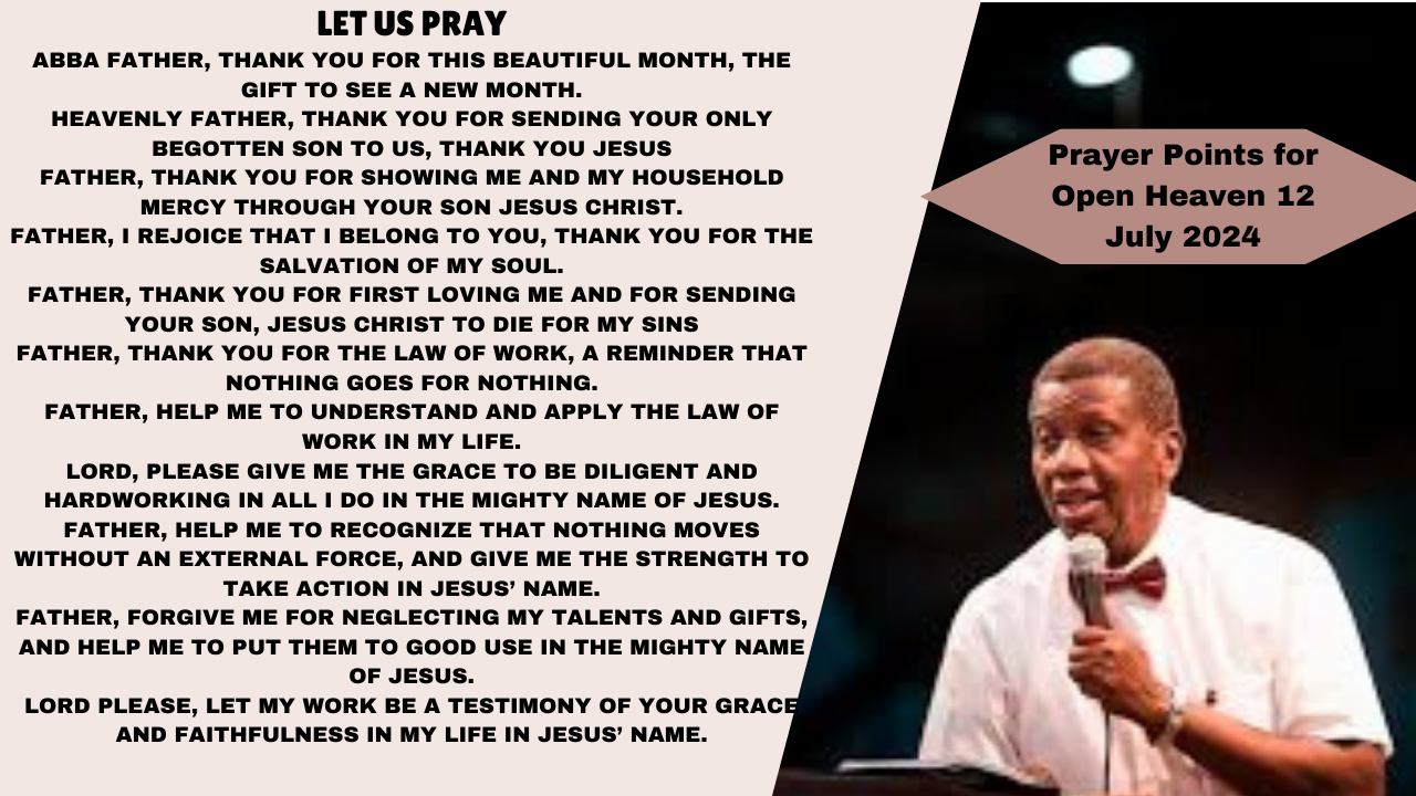 Prayer Points for Open Heaven 12 July 2024