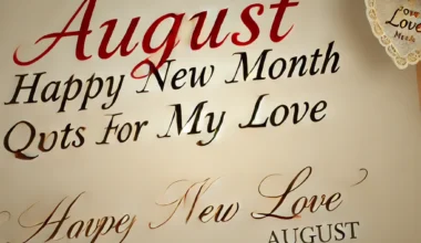 August Happy New Month Quotes for My Love