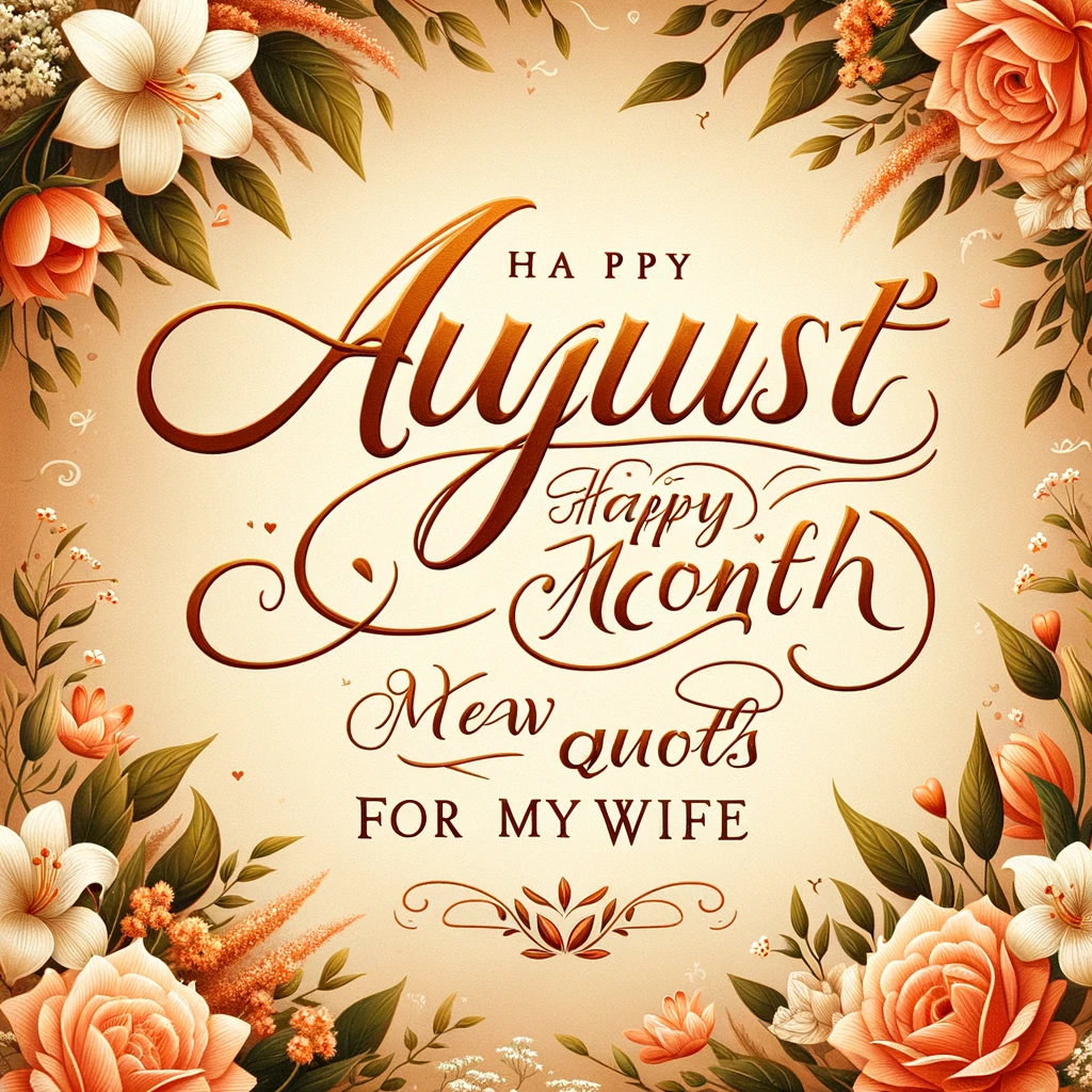 August Happy New Month Quotes for My Wife